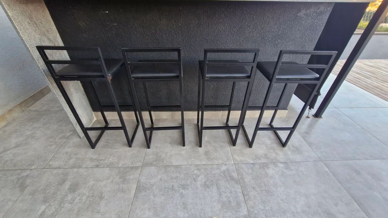 Banquetas de ferro com assento estofado - Foto 2