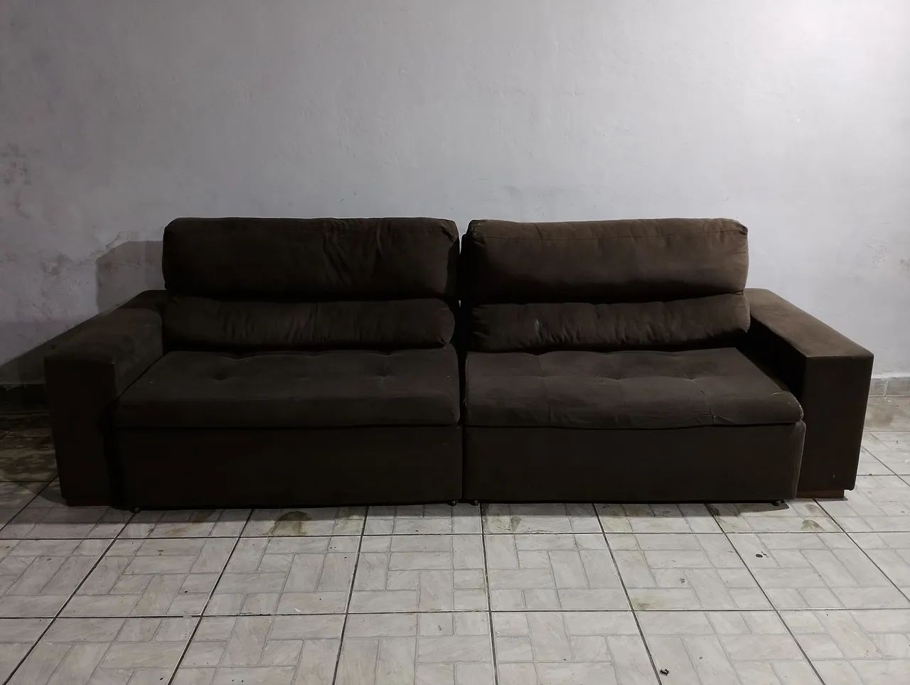 Sofa retrátil e reclinavel marrom- ENTREGO! - Foto 3