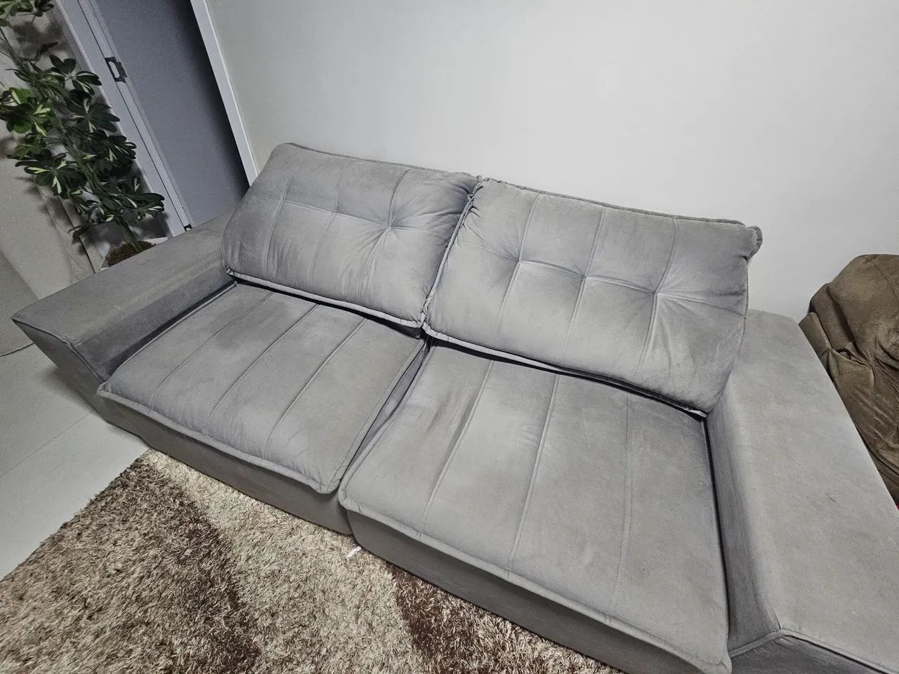 Sofá retrátil 2,50 cinza