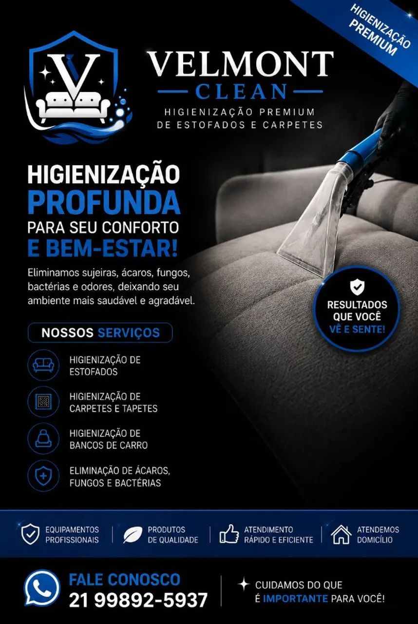 Higienização Profissional a Domicílio | Velmont Clean