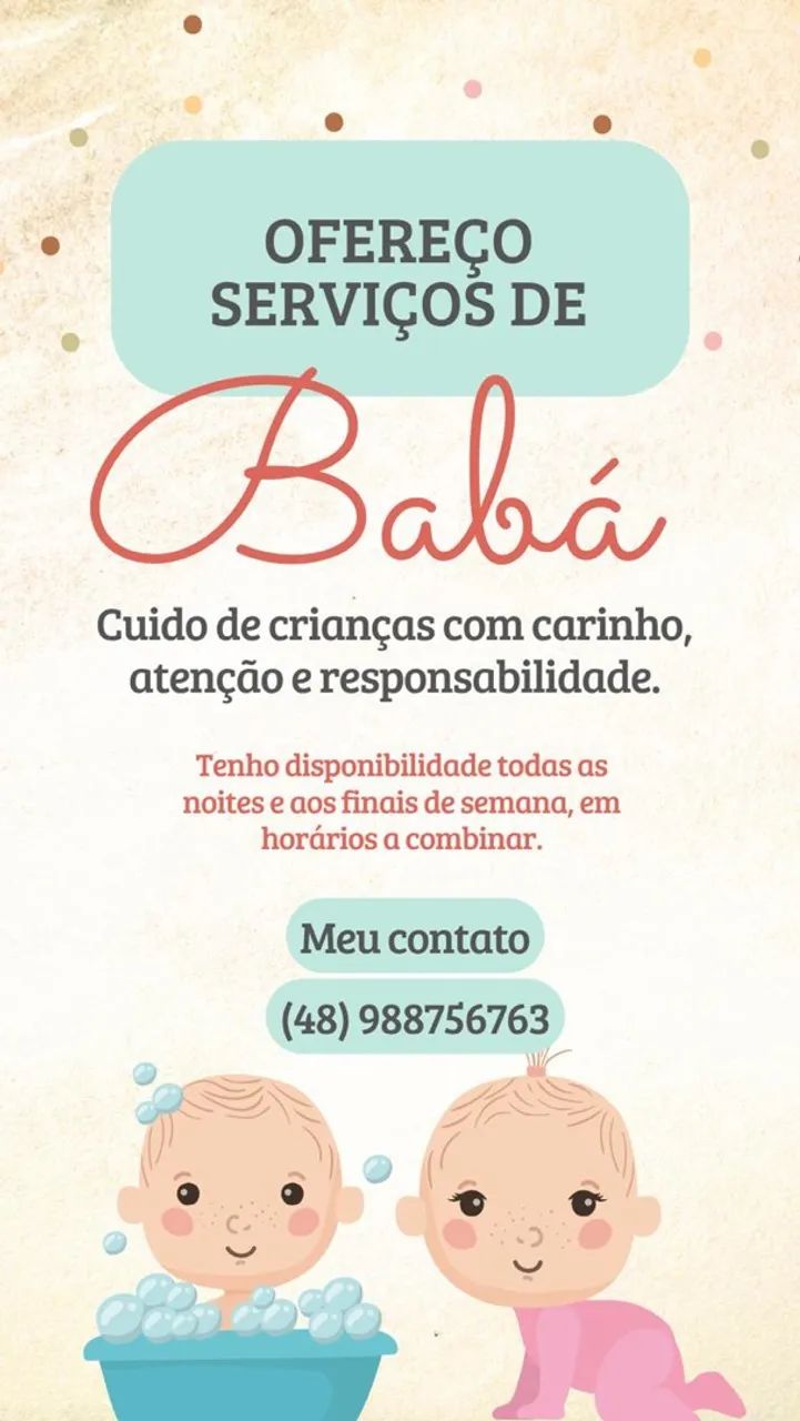 Babá a domicílio em Florianópolis | Horário flexível