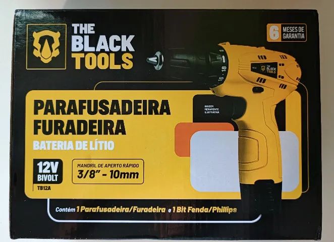 NOVA! Parafusadeira BLACK TOOLS 12V