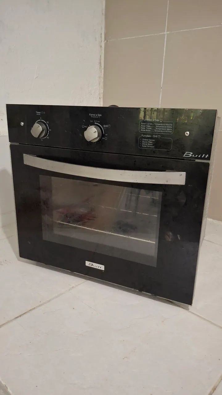 FORNO DE EMBUTIR A GÁS BUILT SOL GLASS PRETO 50L - 127V - Foto 4