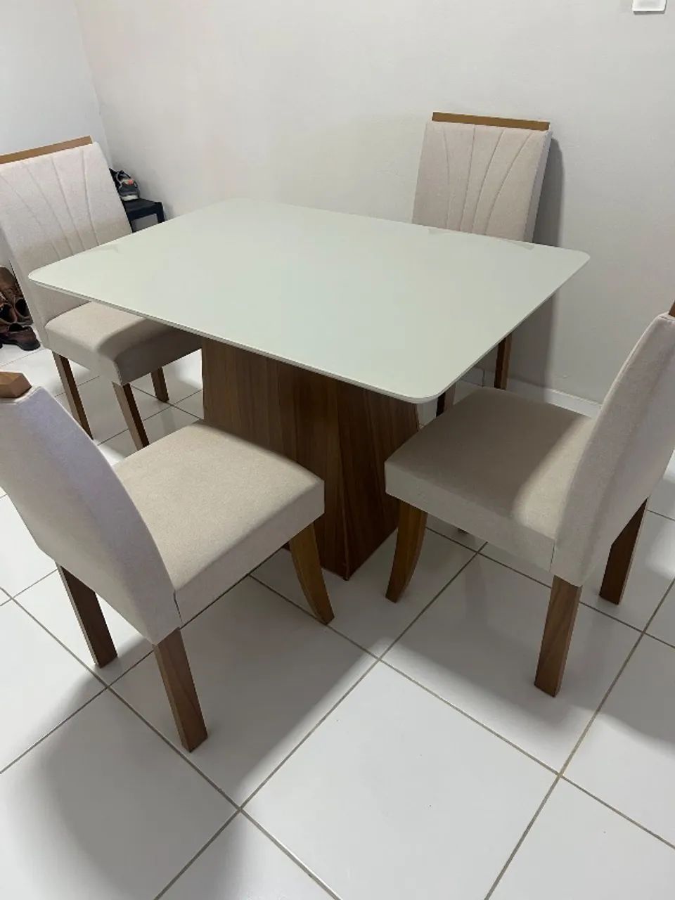 Mesa de jantar Lopas Nevada 1,20 de 4 cadeiras