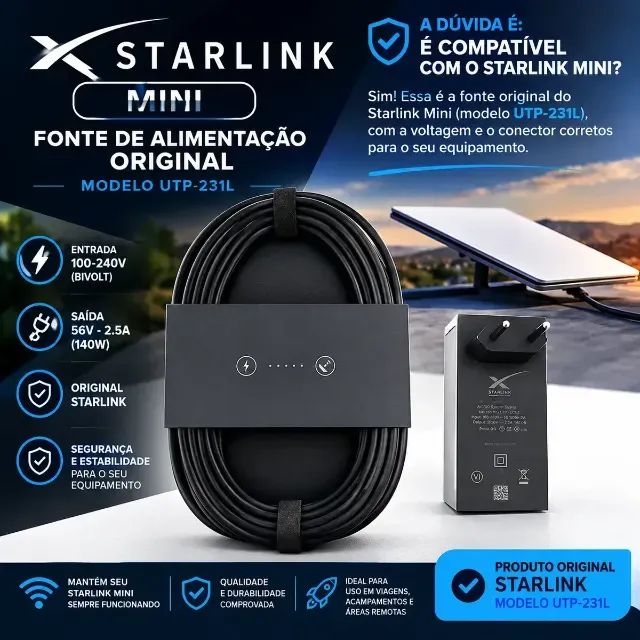 CABO ORIGINAL STARLINK MINI - 15 METROS + ADAPTADOR - Foto 3