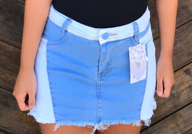 Short saia jeans