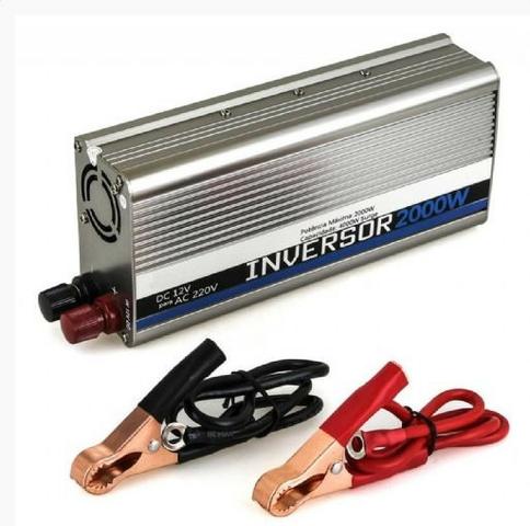 Inversor de Tensão Veicular 12VDC 220V/2000W p/ ligar Notebook, etc. Aceitamos Cartões