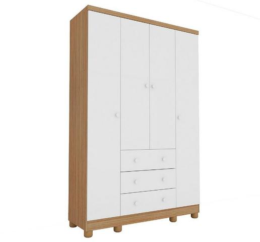 Frete Grátis* Roupeiro Infantil Guarda Roupas 4 Portas 3 Gavetas - Junior *NOVO