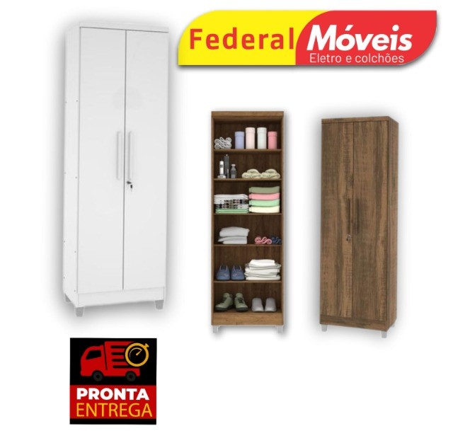 Armário Multiuso Napole 2P C/ Chave Mirarack mega oferta