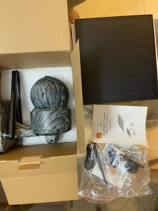 Câmera solar PTZ sem fio com painel solar, áudio bidirecional, proteção de segurança,, 5MP