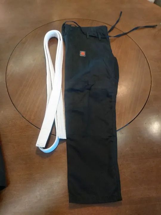 Kimono Jiu-Jitsu Koral Icon Color - Adulto Tamanho A2 - preto e faixa Branca Brinde - Foto 3