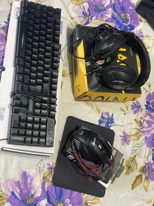 Kit Gamer Completo - Teclado, Mouse, Headset e Mousepad
