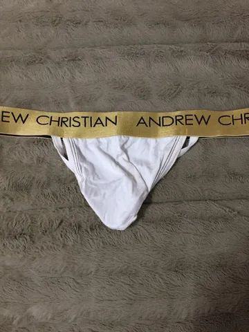 Cueca Jockstrap masculina Andrew Christian importada original branca tamanho g