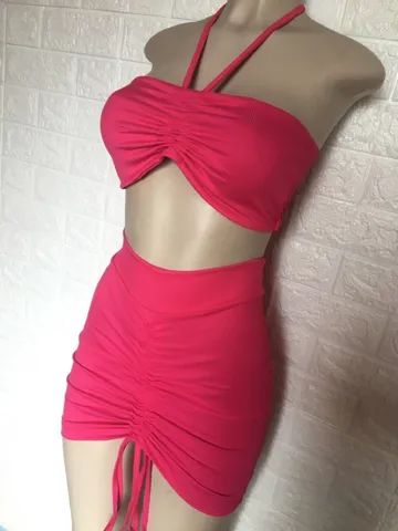 Conjunto Canelado Cropped e Saia @boutique_a_dois