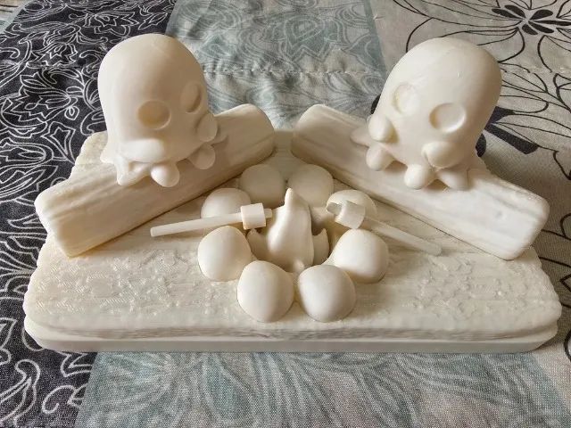 Diorama Fogueira com Fantasmas e Marshmallow impresso em 3D - Foto 3