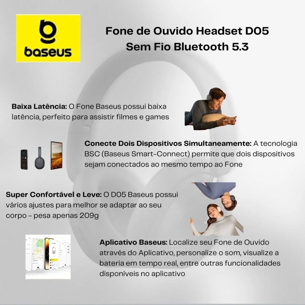 Headset Baseus D05  - Foto 2