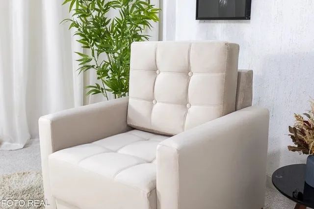 Poltrona Decorativa Lara Veludo ou Linho rf55 - Foto 2