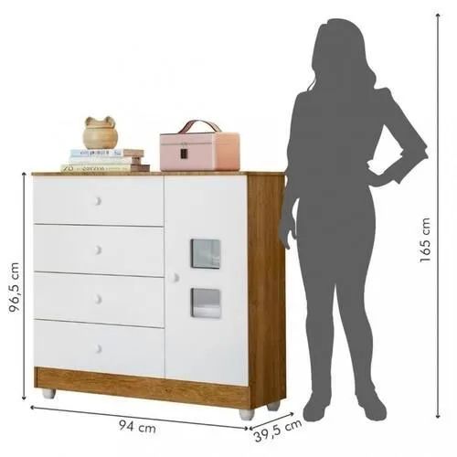  Cômoda Infantil 1 Porta 4 Gavetas Life - FAZEMOS ENTREGA! - Foto 3