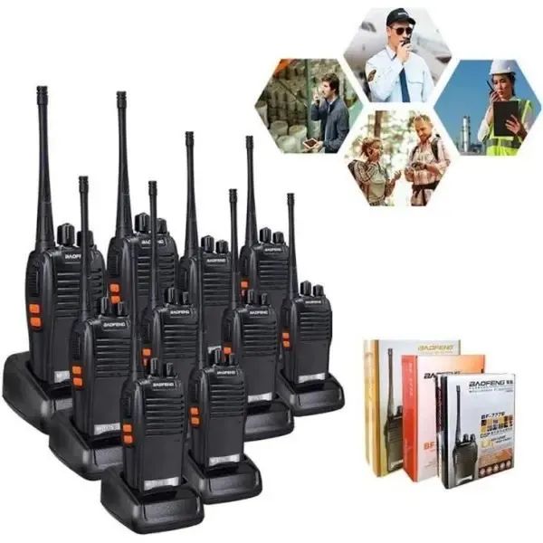 Kit 10 Unidades Radio Comunicador Walk Talk Baofeng Bf-777s