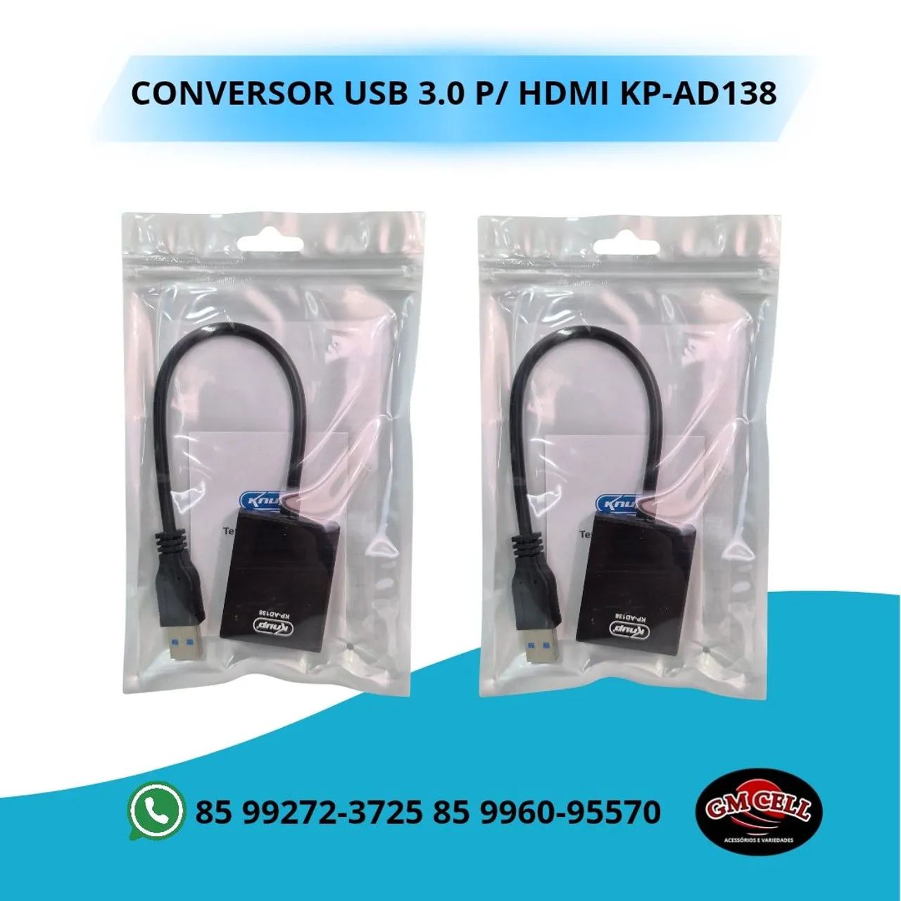 Conversor USB 3.0 P/ HDMI KP-AD138
