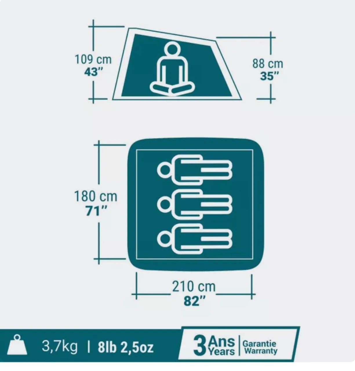 Barraca Quechua 3 pessoas 2 seconds - Foto 5