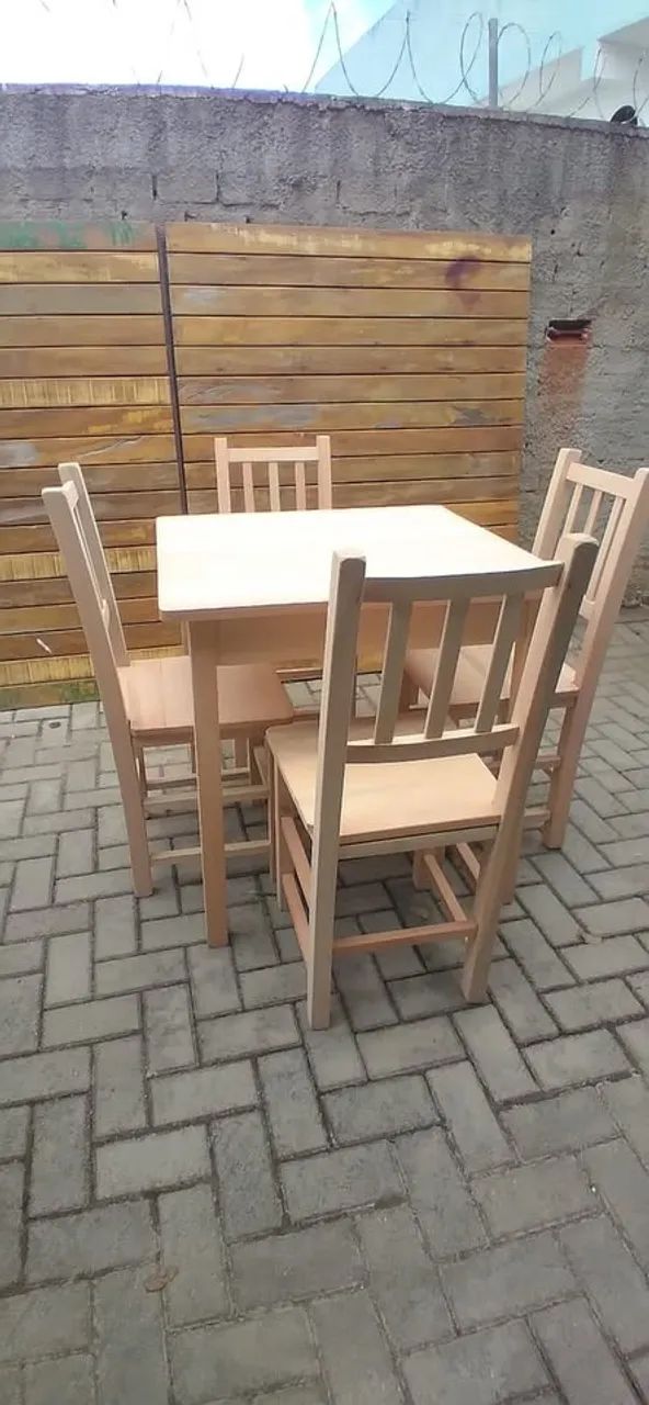 Mesa Eucalipto + 4 Cadeiras Cru - Foto 4