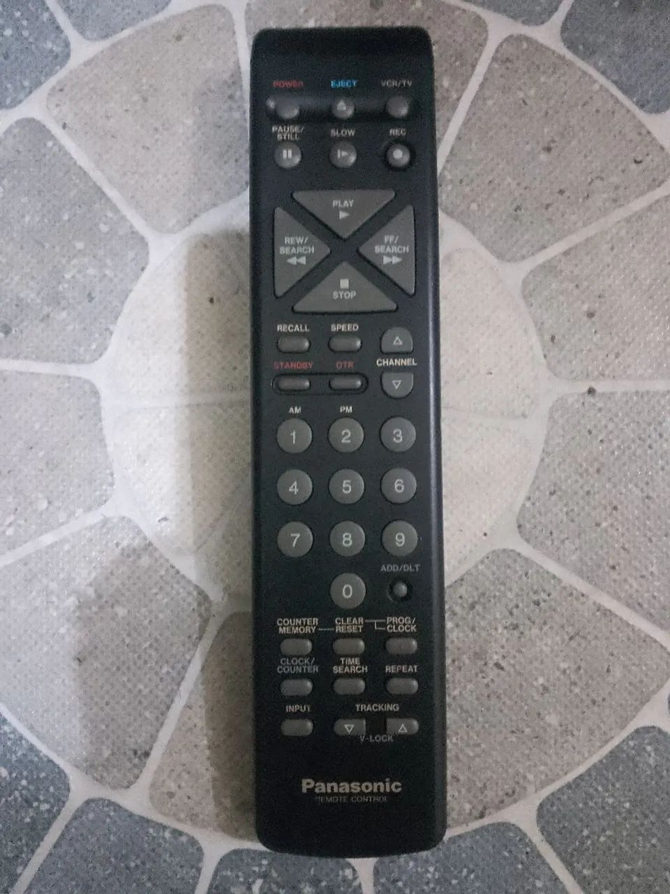 Controle remoto raro para Videocassetes Panasonic 