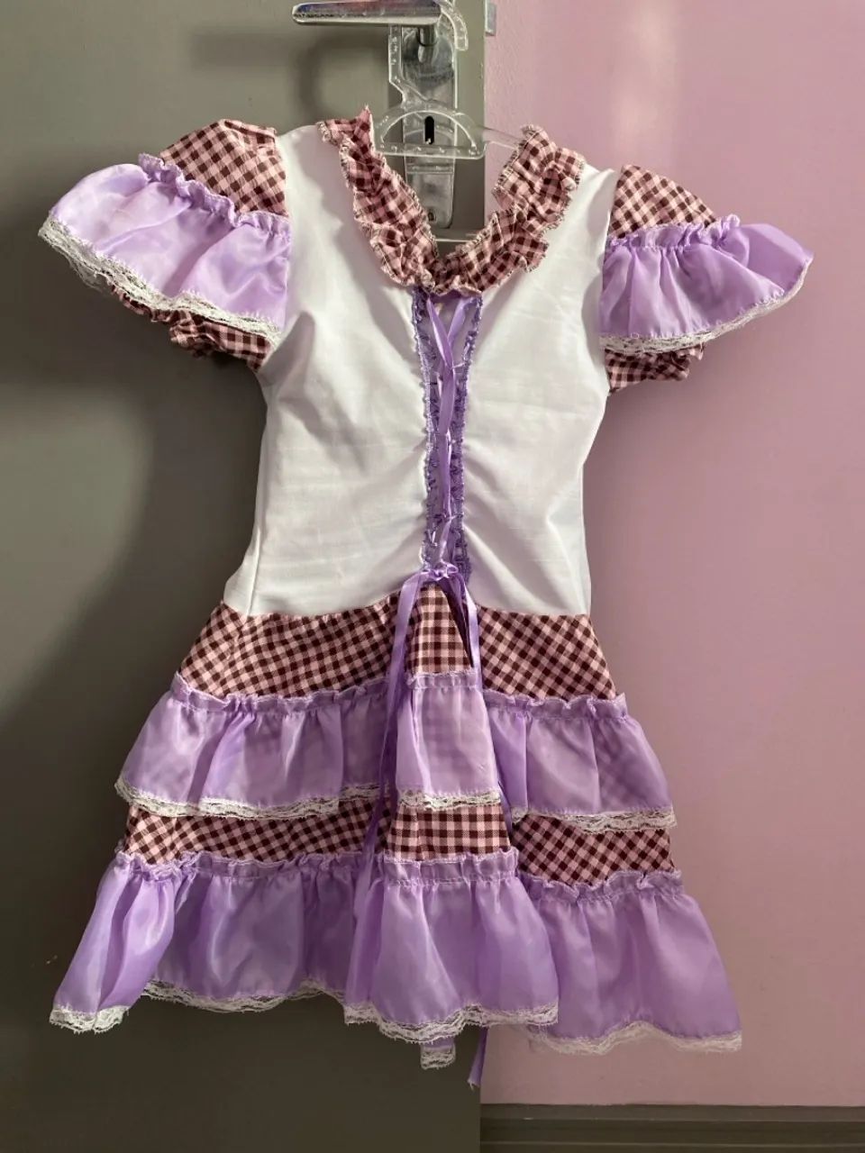 Vestido Festa Junina Infantil Roxo e Xadrez - Roupas - Centro ...