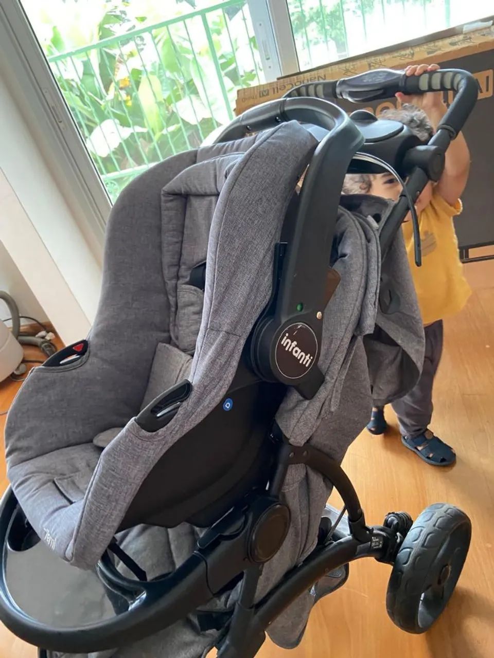 Carrinho Bebê Conforto Travel System Off 2 em 1<br>Road Cinza - Infanti