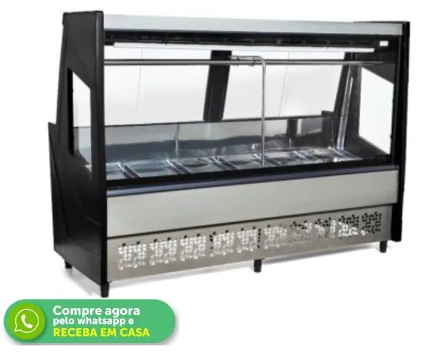 Balcão de Carnes Preto Vidro Reto 2m Polar