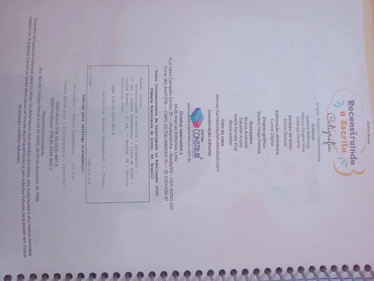 Caderno Reconstruindo a Escrita - Caligrafia 5º Ano - Foto 3