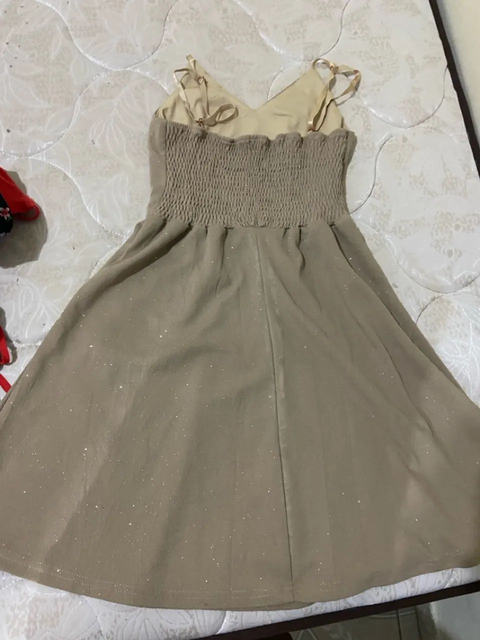 Vestido bege com forro e glúteo TAM M  - Foto 3