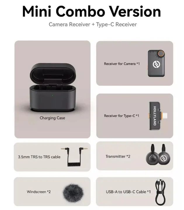 Microfone Hollyland Lark M2s Mini Combo Duo Sem Fio Preto - Foto 6