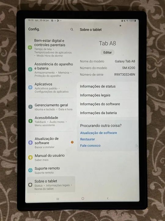 Tablet Samsung Galaxy A8 WiFi, Cinza, Tela 10.5" 4GB RAM - Foto 5