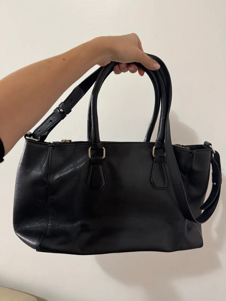 Bolsa em couro preta - Foto 3