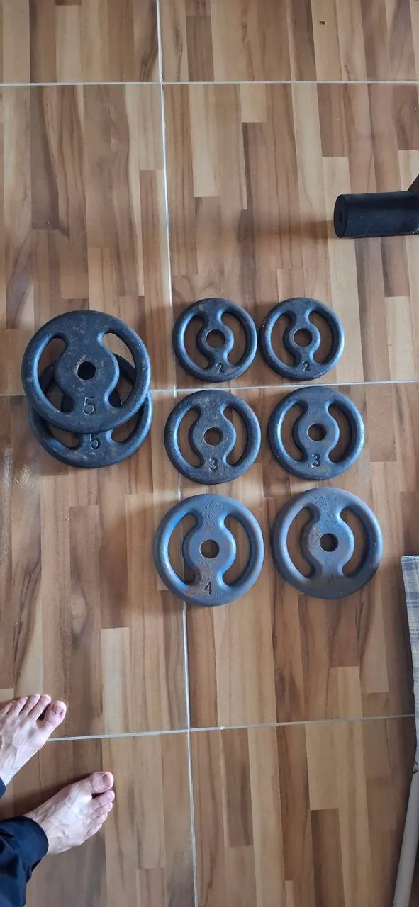Anilhas (pesos) de academia à venda - Total de 88 kg