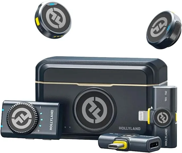 Sistema Microfone Lapela Hollyland Lark M2 Combo Preto Microfone Sem Fio Android/Ios