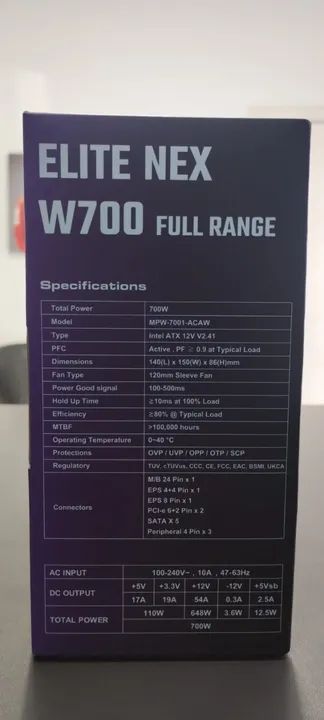 FONTE COOLER MASTER ELITE NEX W700 - 700W 80 Plus White - Foto 3