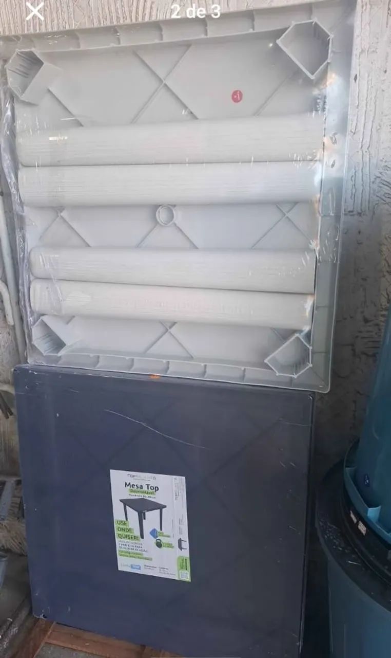 Mesa de plástico desmontável 80x80 Topplastic  - Foto 3