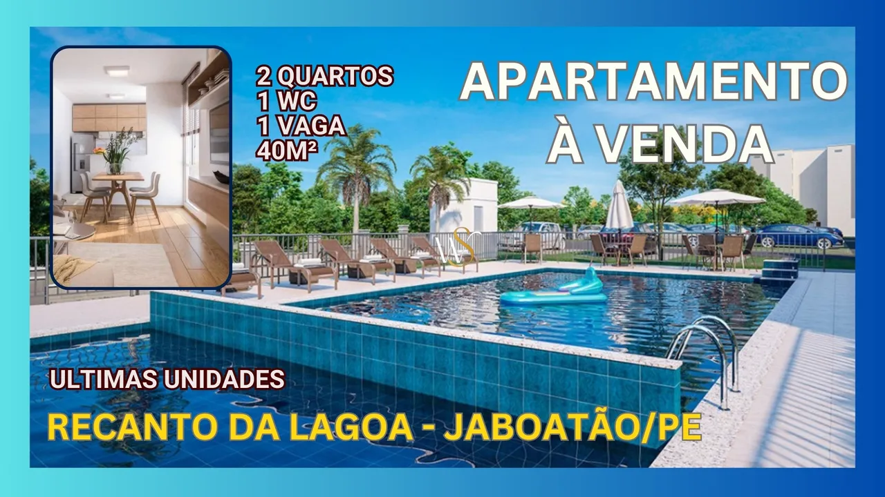 Apartamento à venda no RECANTO DA LAGOA em Candeias - Jaboatão/PE 2 quartos 1 wc 1 vaga 40
