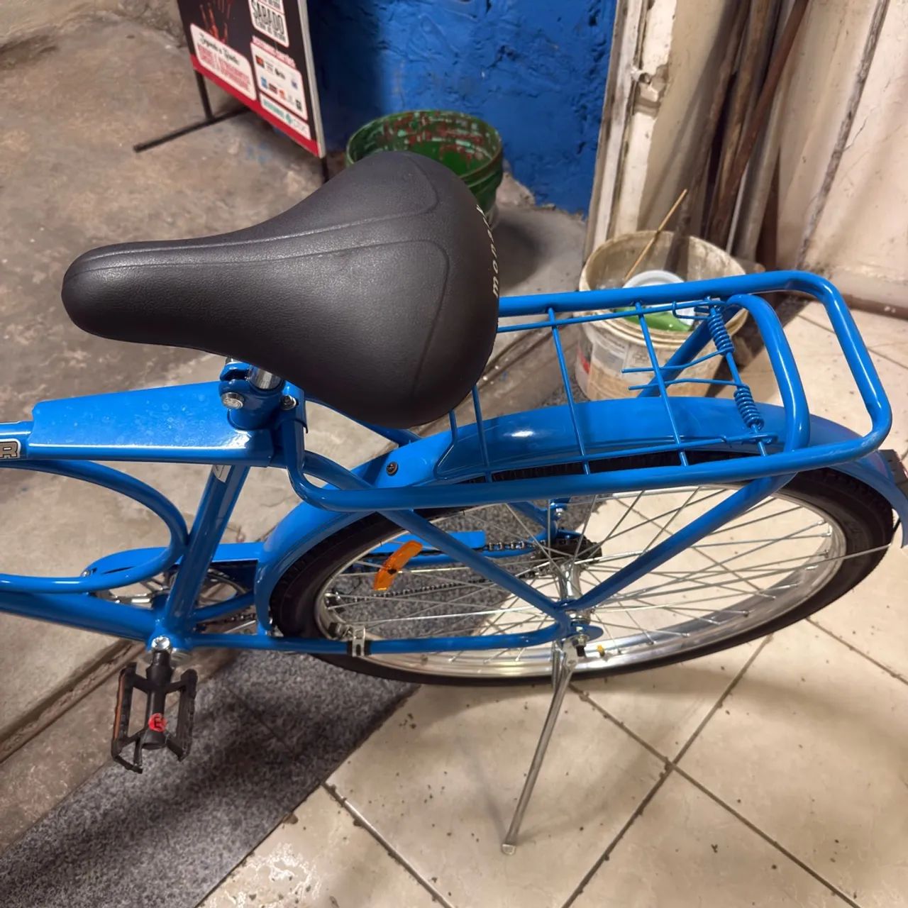 Bicicleta Azul - Com Bagageiro  COM NOTAFISCAL - Foto 3