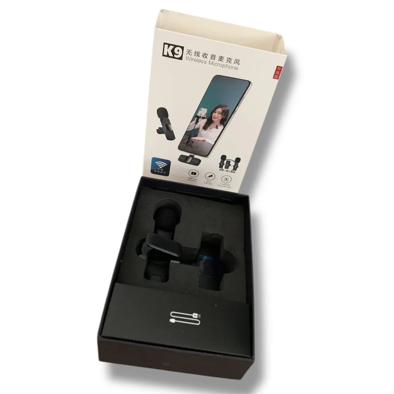 Microfone Sem Fio K9 para Celular Tipo-c 
