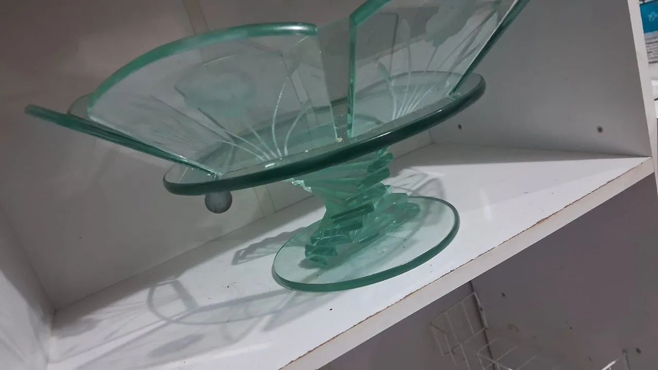 Fruteira de Vidro Artesanal Decorativa