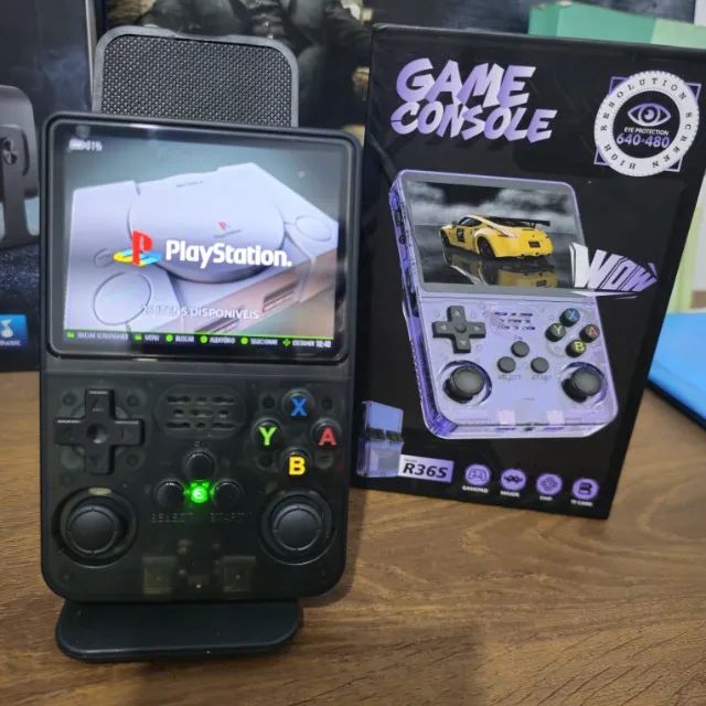 Mini Console portátil retro r36s + cartão 64gb (Apenas venda)