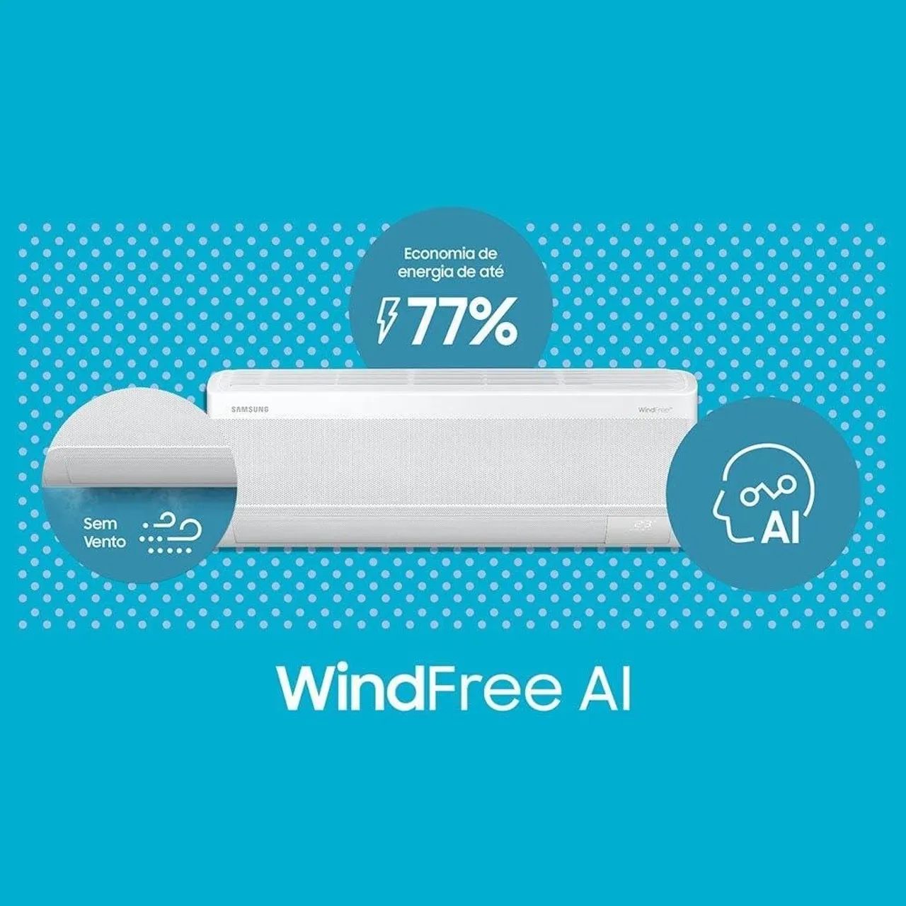 Lacrado Ar Condicionado Samsung WindFree Inv 12000 Btu QF  220V - Foto 2