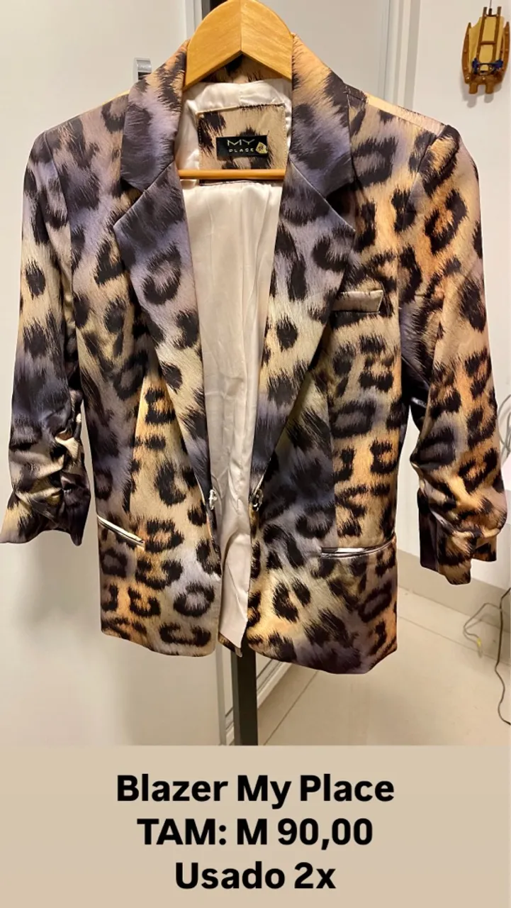 Blazer Animal Print My Place Tamanho M