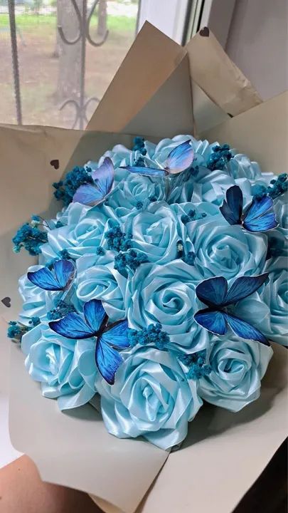 Buquê de Rosas de Seda Rosa - Foto 4