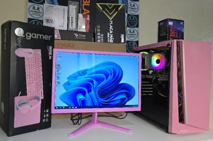 CPU Gamer Rosa i7, 16gb, SSD-NVME + Monitor