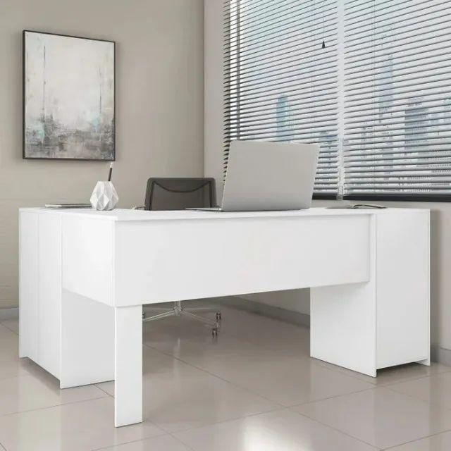 "Produtividade com Estilo: Mesa Office Escrivaninha em L com 2 Portas e 3 Gavetas" - Foto 2