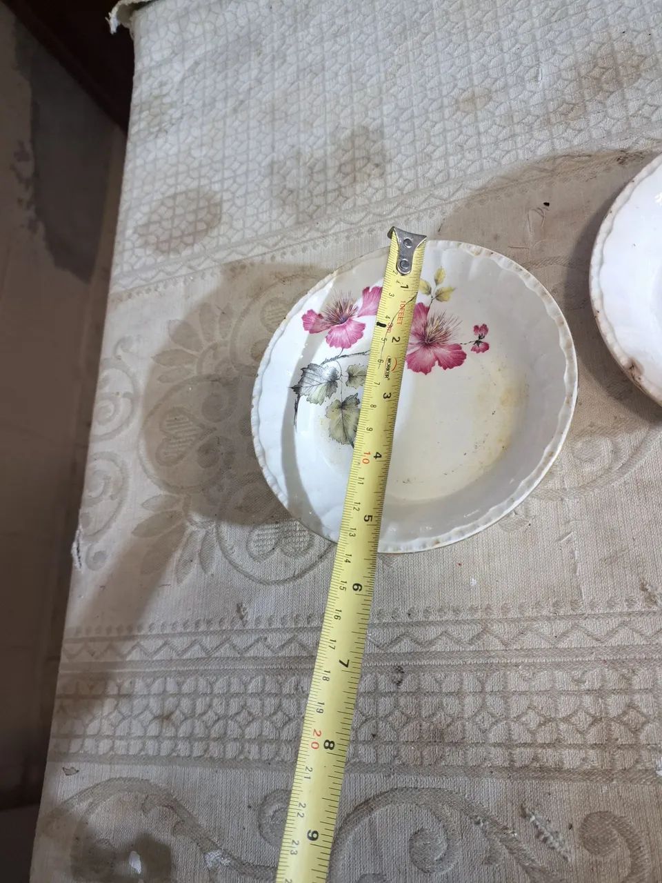 Conjunto de 3 Bowls Antigos com Detalhes 3 unidades Florais - Foto 3